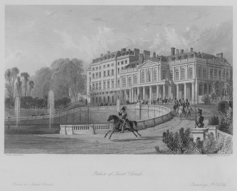 Palace of Saint Cloud (gravering) av Thomas (after) Allom