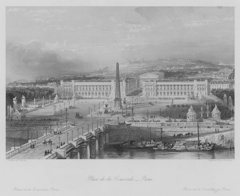 Place de la Concorde, Paris (gravering) av Thomas (after) Allom