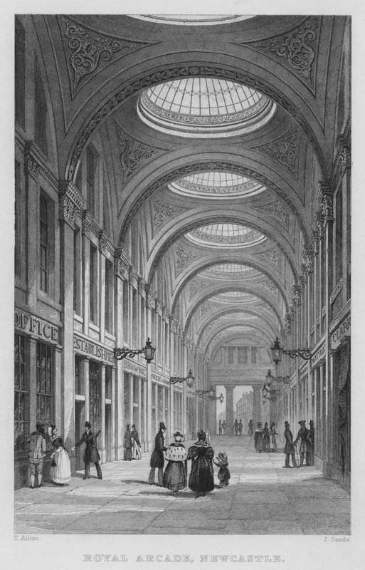 Royal Arcade, Newcastle (gravering) av Thomas (after) Allom