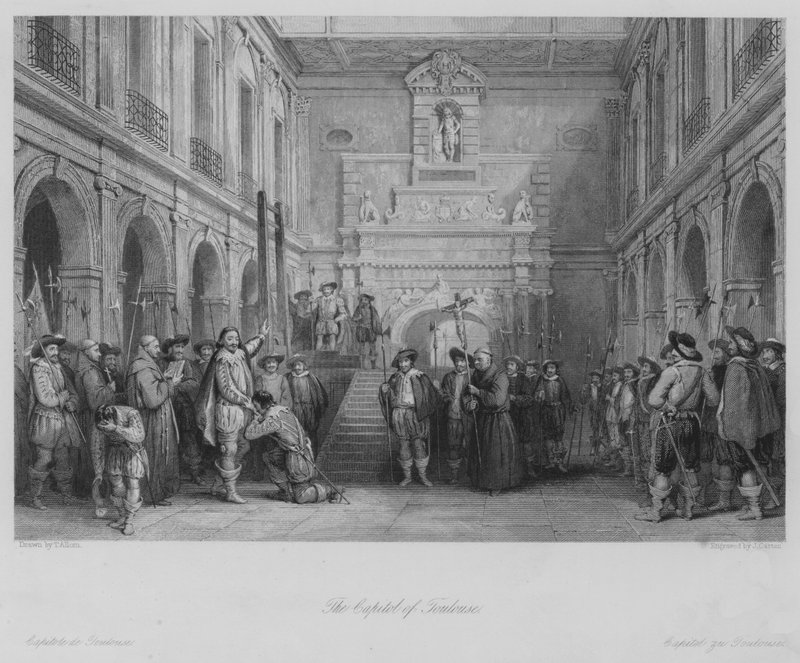Capitol of Toulouse (gravering) av Thomas (after) Allom