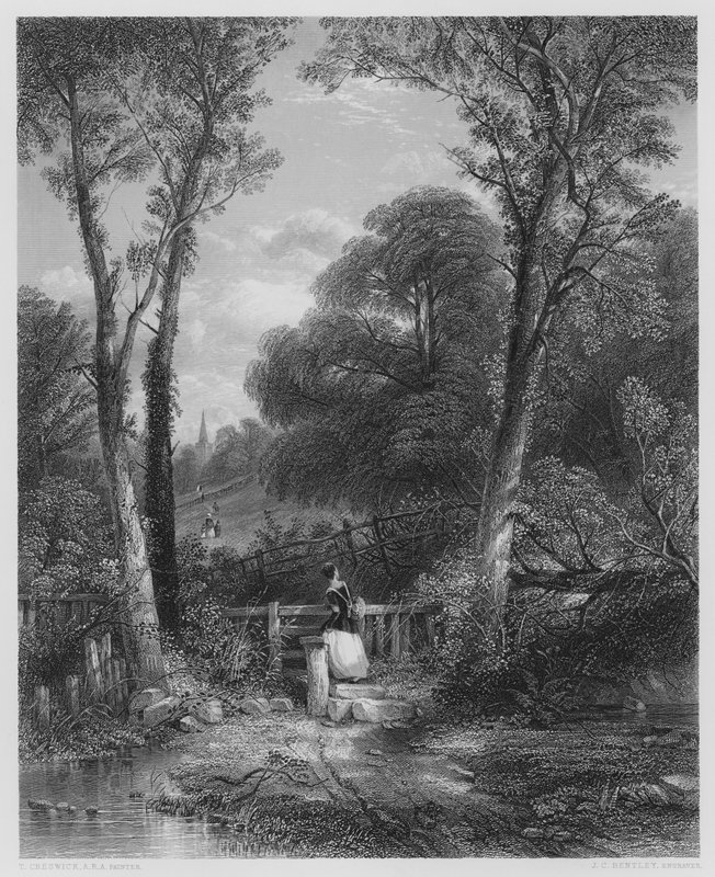 Veien til kirken, fra bildet i Vernon Gallery (gravering) av Thomas (after) Creswick