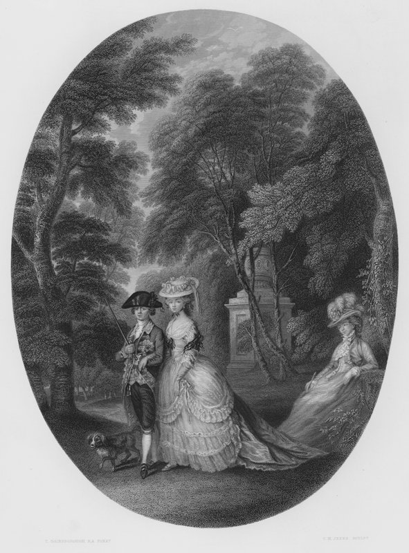 The Walk at Kew, fra bildet i Royal Collection (gravering) av Thomas (after) Gainsborough