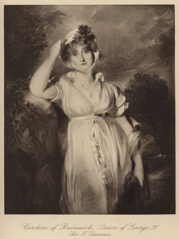 Caroline av Brunswick, dronning av kong George IV (gravering) av Thomas (after) Lawrence
