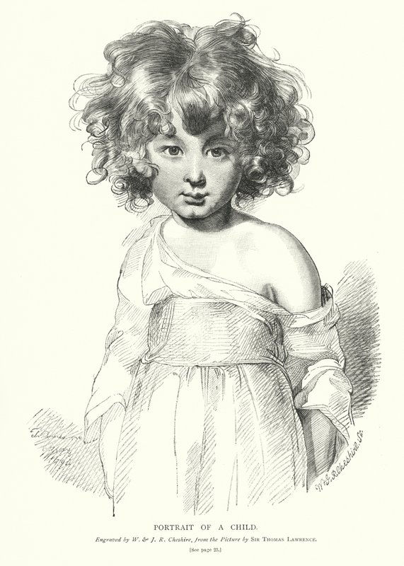 Portrett av et barn (gravering) av Thomas (after) Lawrence