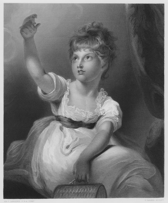 Prinsesse Charlotte, fra bildet i Den Kongelige Samling (gravering) av Thomas (after) Lawrence
