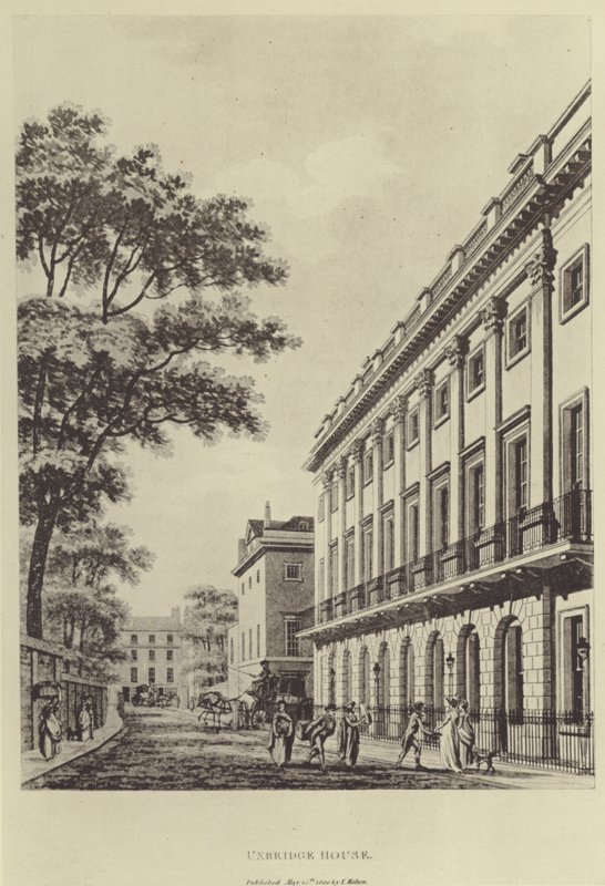 The Western Branch of Bank of England i Burlington Gardens (litho) av Thomas (after) Malton