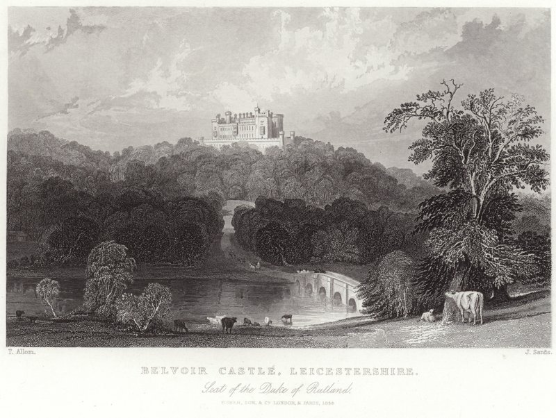 Belvoir Castle i Leicestershire av Thomas Allom