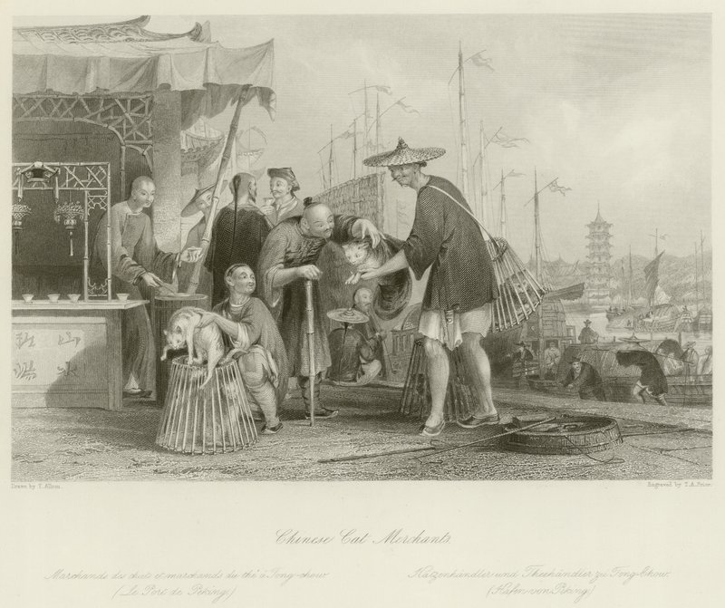 kinesiske kattehandlere av Thomas Allom