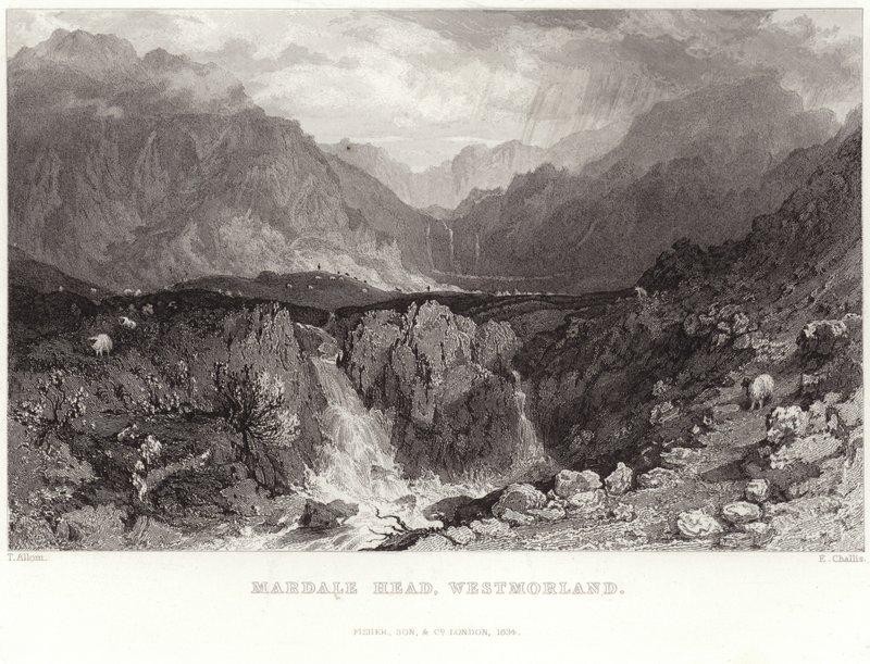 Mardale Head i Westmorland av Thomas Allom