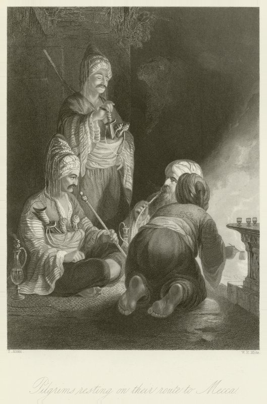 Pilegrimer hviler på vei til Mekka av Thomas Allom