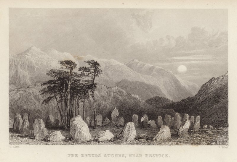 Druids Stone nær Keswick av Thomas Allom