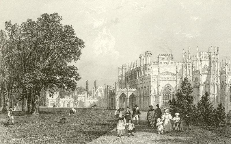 Vestfronten av Eaton Hall, Cheshire av Thomas Allom