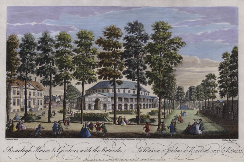 Ranelagh House and Gardens with the Rotunda, London, 1745 av Thomas Bowles