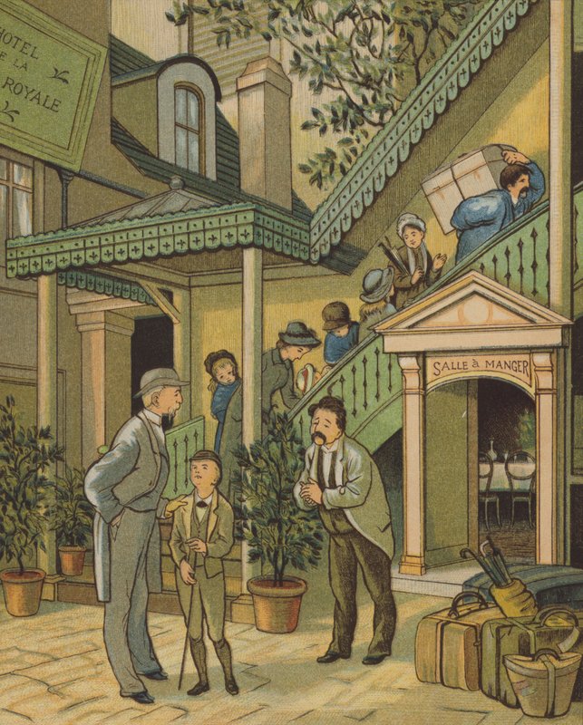 Caen: hotellet (farge litho) av Thomas Crane