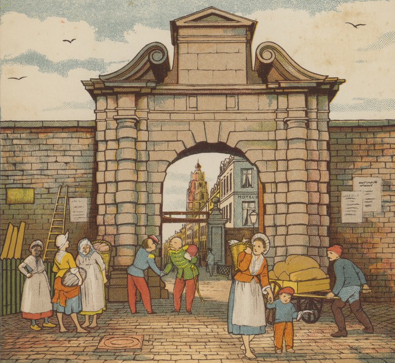 Calais: vannporten (farge litho) av Thomas Crane