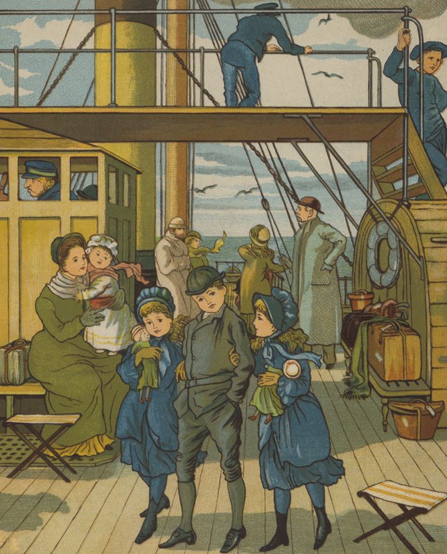 Krysser kanalen (farge litho) av Thomas Crane