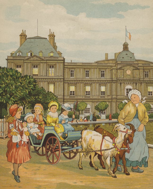 Paris: Luxembourghagen (farge litho) av Thomas Crane