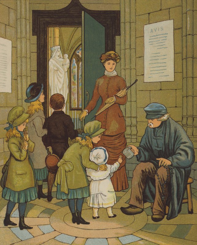 Rouen: Blind Pierre (farge litho) av Thomas Crane