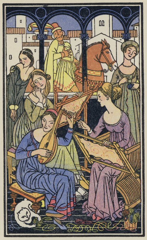 Illustrasjon til Dekameronen av Boccaccios (fargelitografi) av Thomas Derrick