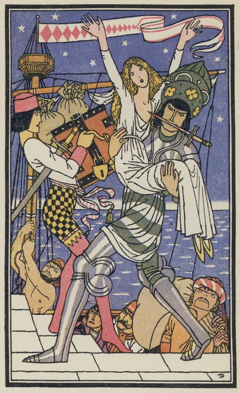 Illustrasjon til Dekameronen av Boccaccios (fargelitografi) av Thomas Derrick