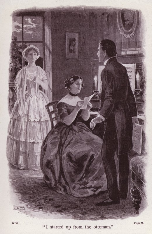 Illustrasjon for The Woman In White av Wilkie Collins (litho) av Thomas Eyre Macklin