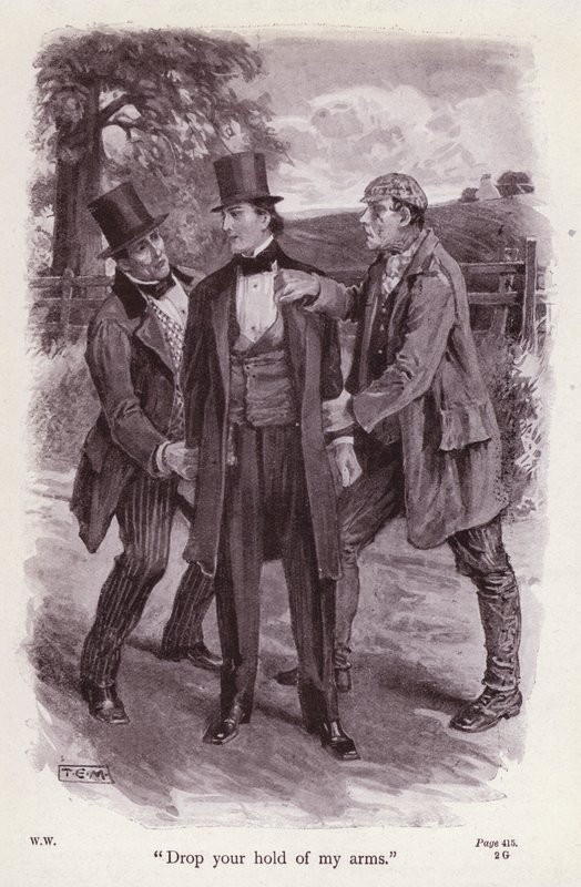 Illustrasjon for The Woman In White av Wilkie Collins (litho) av Thomas Eyre Macklin