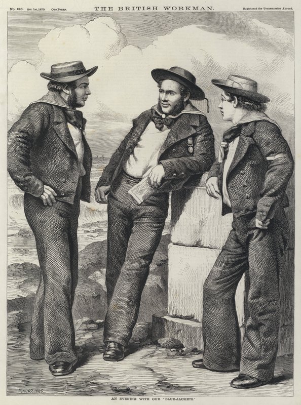 En kveld med våre "blåjakker" (gravering) av Thomas Harrington (after) Wilson