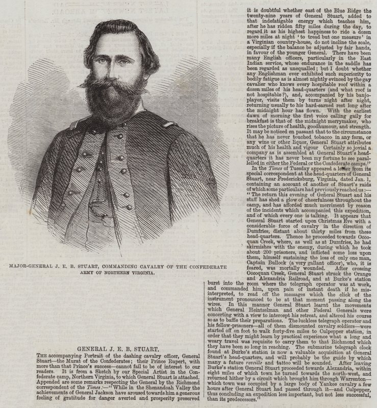Generalmajor J E B Stuart, kommanderte kavaleri fra den konfødererte hæren i Nord-Virginia av Thomas Harrington Wilson