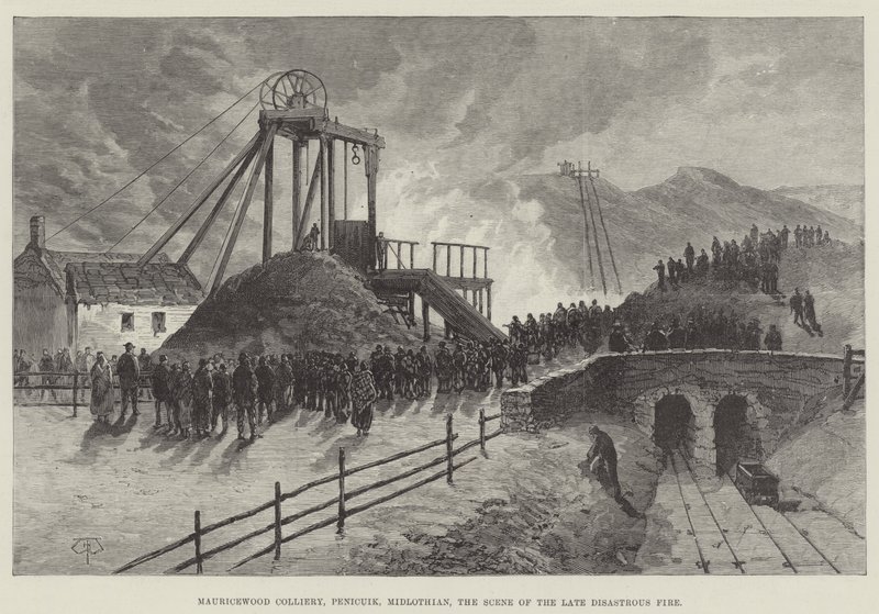 Mauricewood Colliery, Penicuik, Midlothian, scenen for den sene katastrofale brannen av Thomas Harrington Wilson
