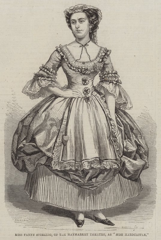 Miss Fanny Stirling, fra Haymarket Theatre, som Miss Hardcastle av Thomas Harrington Wilson