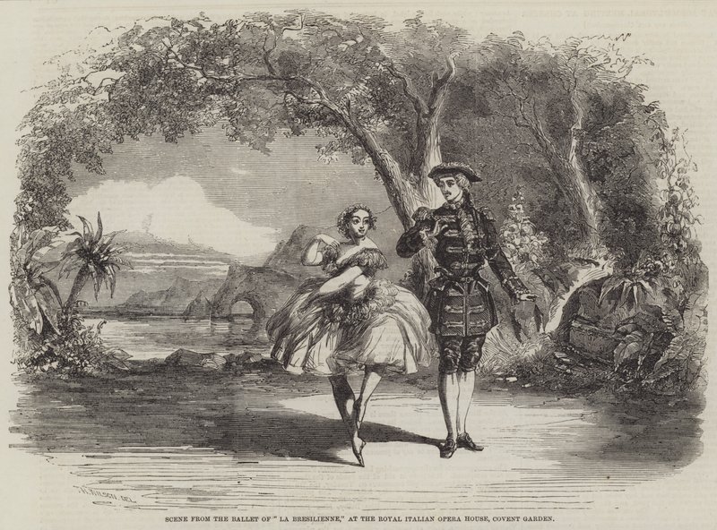 Scene fra Ballet of La Bresilienne, ved Royal Italian Opera House, Covent Garden av Thomas Harrington Wilson