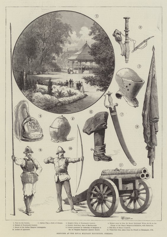 Skisser på Royal Military Exhibition, Chelsea av Thomas Harrington Wilson