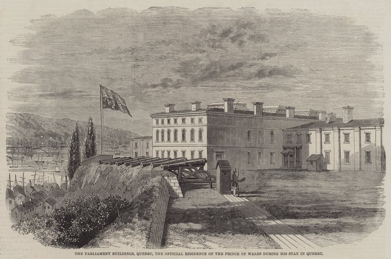 Parlamentsbygningene, Quebec, den offisielle residensen til prinsen av Wales under hans opphold i Quebec av Thomas Harrington Wilson