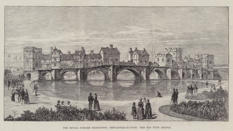 Royal Jubilee Exhibition, Newcastle-on-Tyne, Old Tyne Bridge av Thomas Harrington Wilson