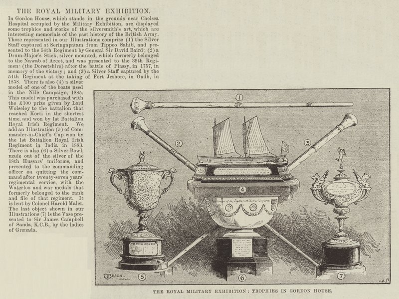 The Royal Military Exhibition, Troféer i Gordon House av Thomas Harrington Wilson