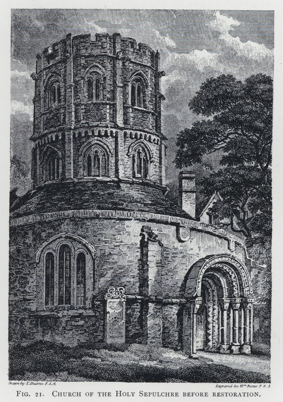 Den hellige gravs kirke før restaurering (gravering) av Thomas Hearne