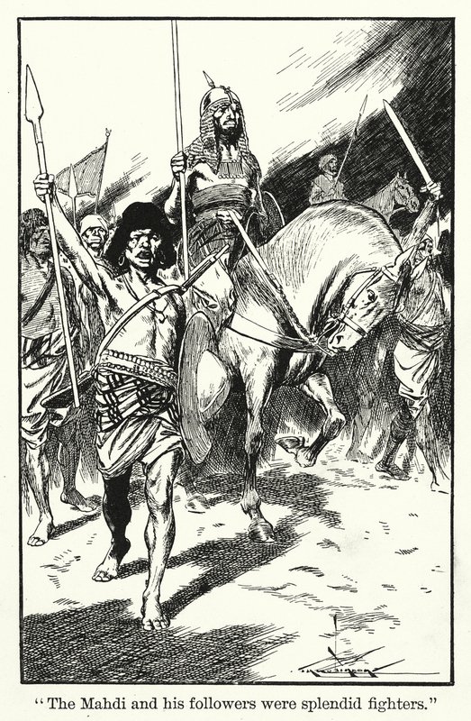 «Mahdien og hans tilhengere var fantastiske krigere» (litografi) av Thomas Heath Robinson