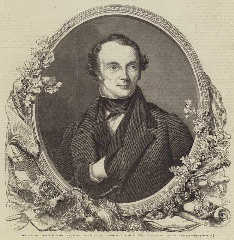 Høyre ærede Lord John Russell, MP, minister for England på Wien-konferansen, 1855 av Thomas Heathfield Carrick