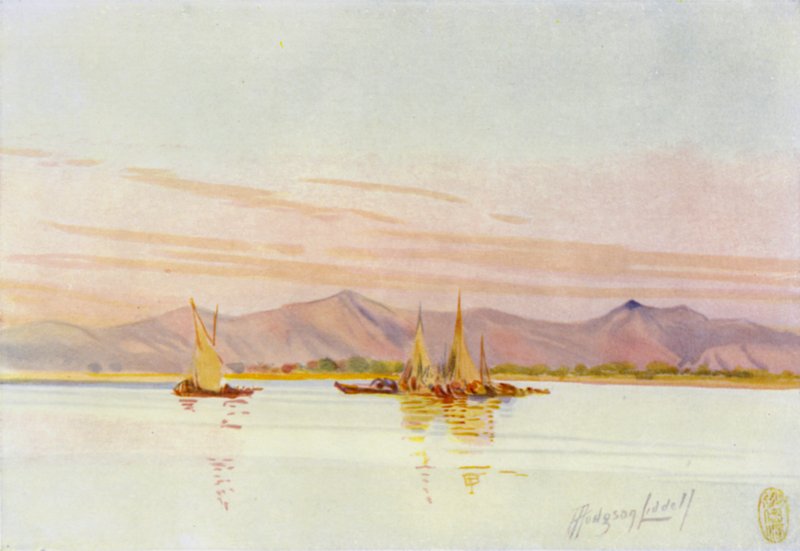 Nær Canton, fiskebåter på Pearl River av Thomas Hodgson Liddell