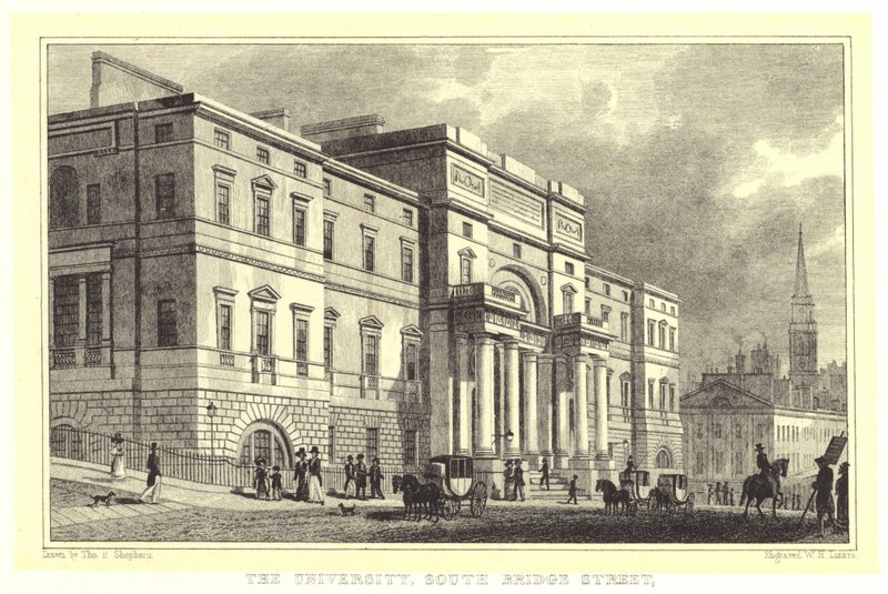 Universitetet, South Bridge Street (gravering) av Thomas Hosmer (after) Shepherd