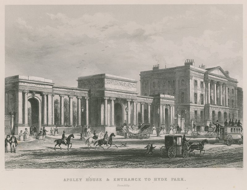 Apsley House og inngang til Hyde Park av Thomas Hosmer Shepherd