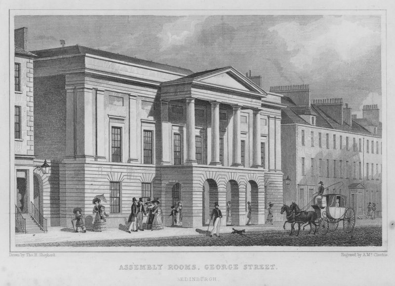 Assembly Rooms, George Street, Edinburgh (gravering) av Thomas Hosmer Shepherd