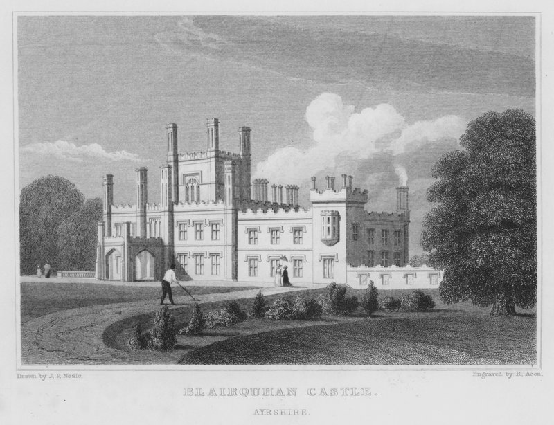 Blairquhan Castle, Ayrshire (gravering) av Thomas Hosmer Shepherd