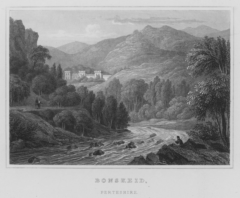 Bonskeid, Perthshire (gravering) av Thomas Hosmer Shepherd