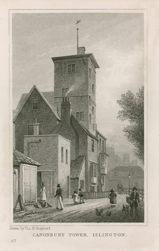Canonbury House and Tower av Thomas Hosmer Shepherd