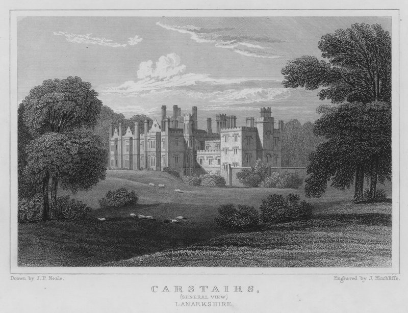 Carstairs, generell utsikt, Lanarkshire (gravering) av Thomas Hosmer Shepherd