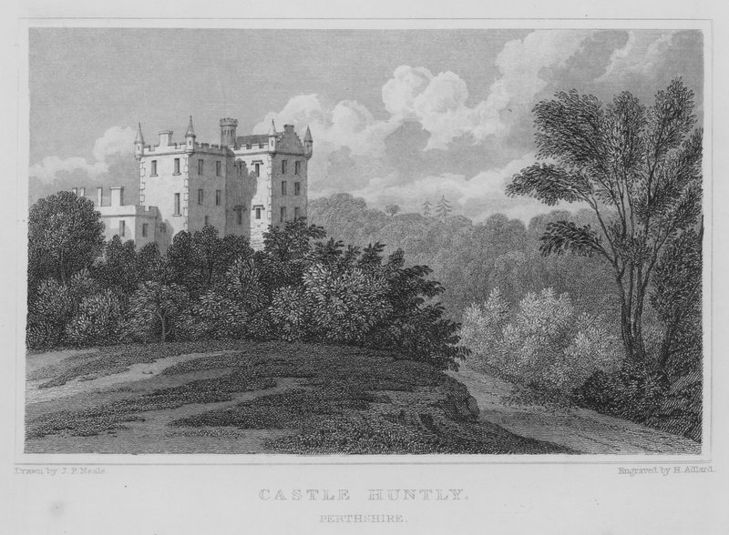 Castle Huntly, Perthshire (gravering) av Thomas Hosmer Shepherd