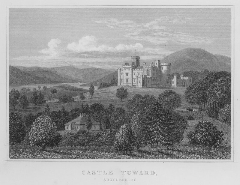Castle Toward, Argyleshire (gravering) av Thomas Hosmer Shepherd