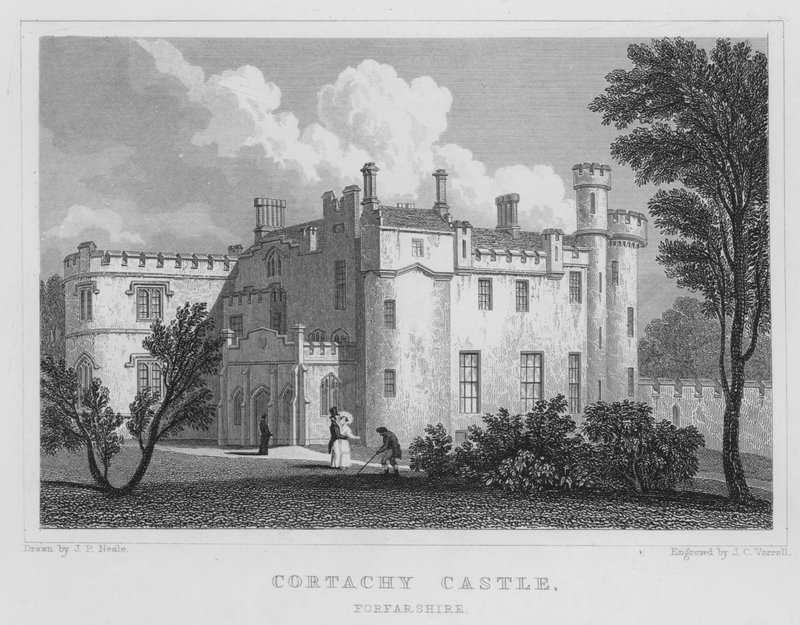 Cortachy Castle, Forfarshire (gravering) av Thomas Hosmer Shepherd