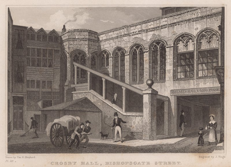 Crosby Hall, Bishopsgate Street, London av Thomas Hosmer Shepherd